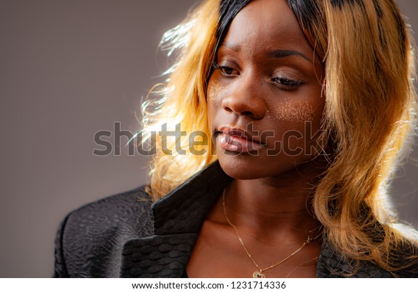 Black Girl Woman Bleached Hair Black Stock Photo Edit Now 1231714336