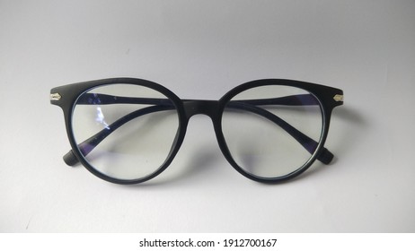 Black Glasses In White Background.