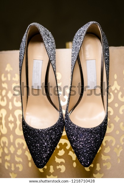 Black Glittered Indian Bridal Wedding Reception Stock Photo Edit