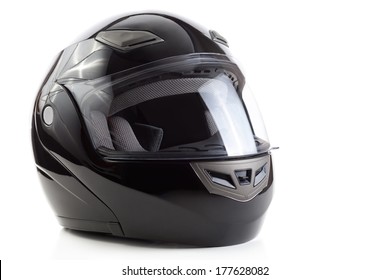 Black, Glossy Motorcycle Helmet