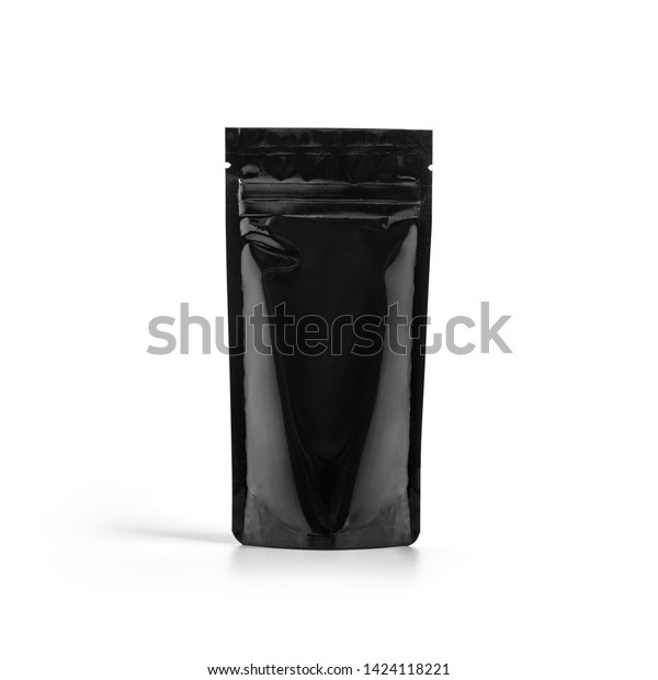 Download Black Glossy Plastic Vacuum Sealed Pouch Stock Photo Edit Now 1424118221 Yellowimages Mockups