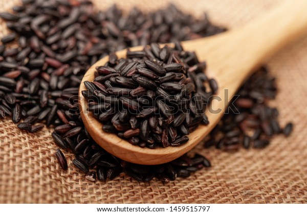 Black glutinous rice or pulut hitam or also known\
as beras kentan hitam