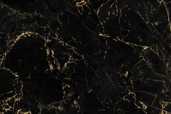Black And Gold Marble Luxury Wall Texture With Shiny Golden Line Pattern Abstract Background Design For A Cover Book Or Wallpaper And Banner Website.