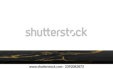 black and gold marble table at foreground for product displayed isolated on background with clipping path. table at foreground for food, drink, liquid displayed. luxury table at foreground.