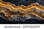 A black and gold rock formation with a lot of detail