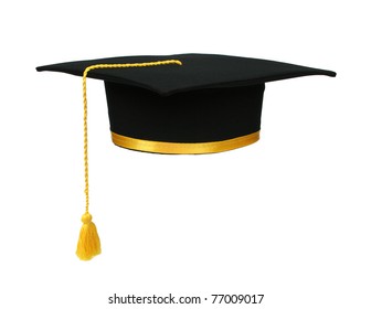 black and gold graduation hat