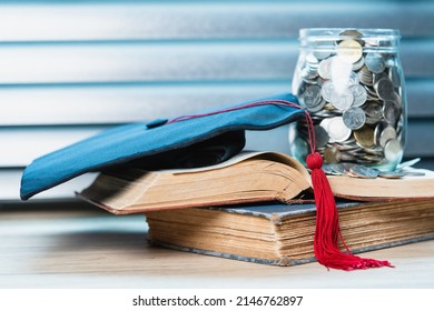 Black Graduation Cap And Silver Coin Jar Invest In Education Graduation Save Money For Education