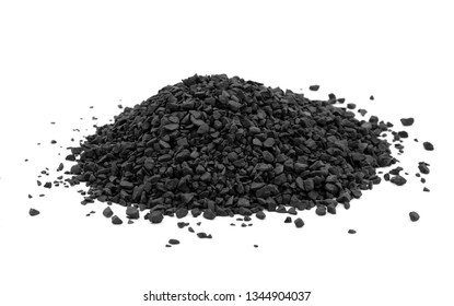 Black (gray) Fine Rubble Isolated On White Background