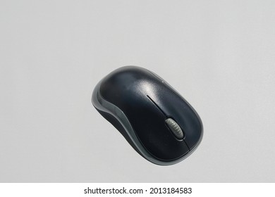 Black Gray Wireless Mouse On A White Background