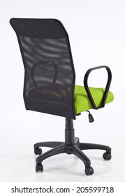 Black And Green Back Office Chair Isolated On A White