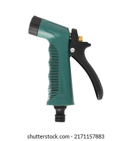 Black Green Plastic Watering Garden Hose Sprayer Multi-functional Spray Gun Isolated On White Background