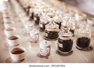 Black And Green Tea Tasting. Factory. Sri Lanka.