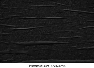 Black Grey Paper Background Creased Crumpled Surface / Old Torn Ripped Posters Scary Grunge Textures  