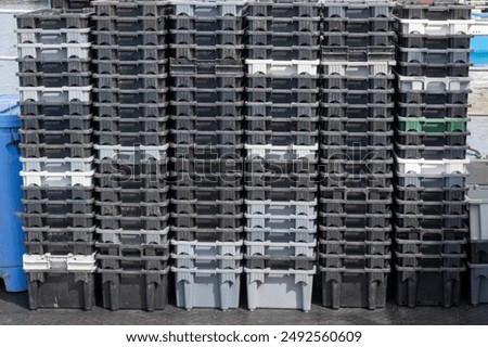 Similar – Image, Stock Photo Stack of laptops in the storage room of a company