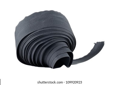 Black Grosgrain Ribbon Isolated On White Background