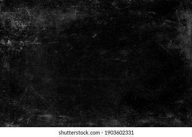 Black Grunge Scratched Background, Old Wall, Distressed Texture