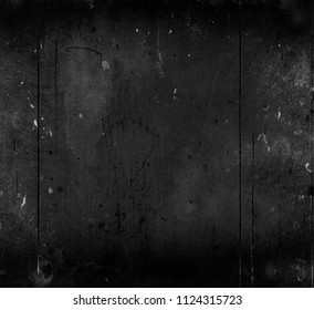 Black Grunge Scratched Texture, Distressed Scary Background, Old Film Effect