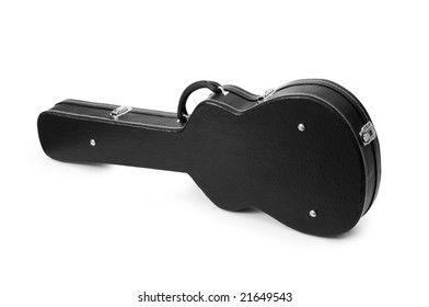 Black Guitar Case Isolated On The White