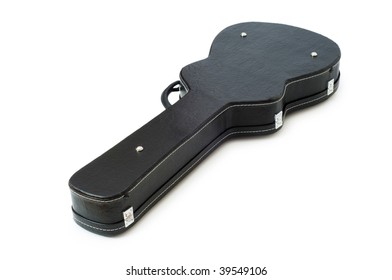 Black Guitar Case Isolated On The White