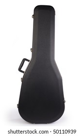 Black Guitar Case Isolated On The White.