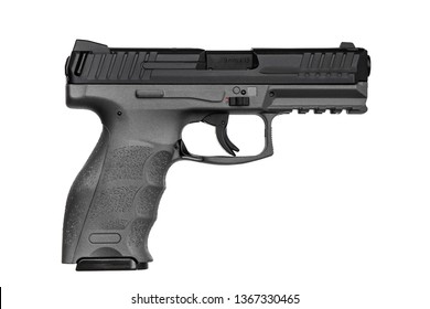 black gun pistol isolated on white background