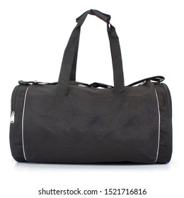 Black Gym Duffel Bag Isolated On White Background