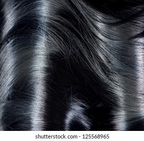 Black Hair Background. Long Dark Hair Texture