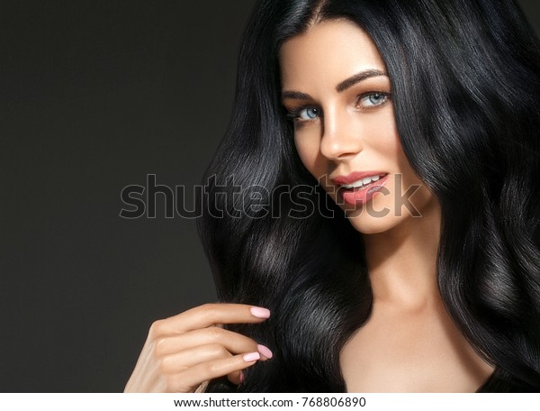 Black Hair Beauty Woman Beautiful Portrait Stockfoto Jetzt