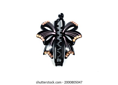 Black Hair Clip In The Shape Of A Butterfly To Tie And Shape Hair