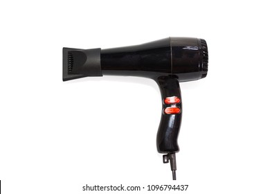 Black Hair Dryer Isolated On White Stock Photo (Edit Now) 1360932980