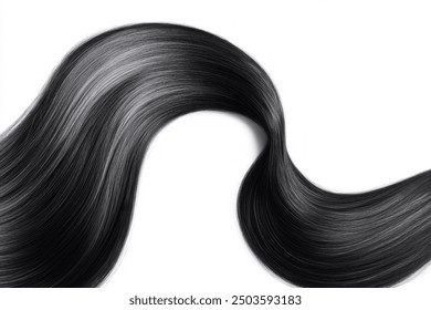 Black hair isolated on white background. Long ponytail. - Powered by Shutterstock