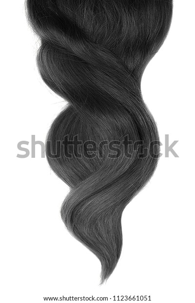 Black Hair Wave Isolated Over White Stock Photo (Edit Now) 1123661051