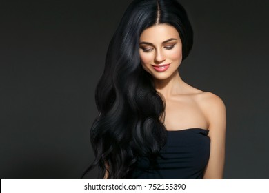 Similar Images, Stock Photos & Vectors of Black hair woman. Beautiful ...