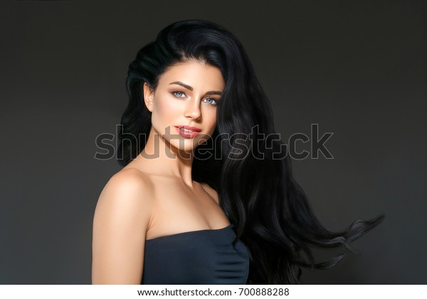 Black Hair Woman Beautiful Portrait Hairstyle Stockfoto