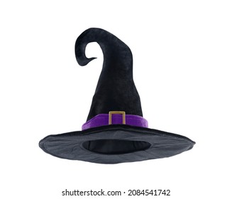 Black halloween witch hat isolated on white background with clipping path - Shutterstock ID 2084541742