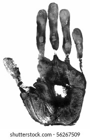 Black Hand Print On A White