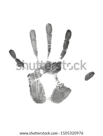 black hand print on a white background - Image 