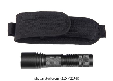 Black hand torch with cover for guard  - Shutterstock ID 2104421780