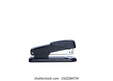 Black handy stapler isolated on white background