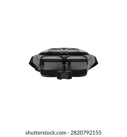 Black hard-shell camera case with adjustable shoulder strap and handle, isolated on white background