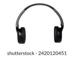 black headphones isolated on a white background