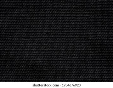 Black Heavy Woven Cotton Fabric Texture Background