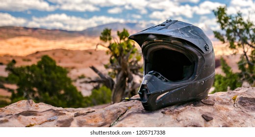 Black Helmet In The Wilderness Of Moab Utah