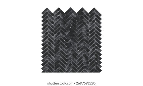 Black herringbone tile pattern, dark marble texture background 