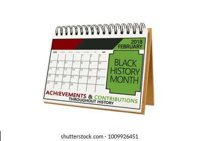 Black History Month February 2018 Calendar Stock Photo 1009926451