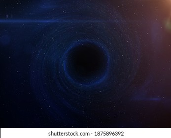 Black Hole In Deep Outer Space. Abstract Space Background. Concept Cataclysm In Universe.