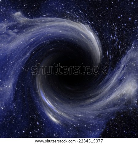 Black hole devours galaxy. Black hole, nebula and galaxy in deep outer space. Science fiction wallpaper. Elements of this image furnished by NASA.
