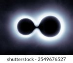 Black hole merger in space isolated. Interaction of two singularities. Wormholes with round energy rings.