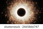 Black hole in the Milky Way. Singularity absorbs light. Supermassive black hole isolated.