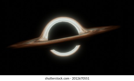 Black hole Slowly rotating in Space. The event horizon of black hole - Shutterstock ID 2012670551